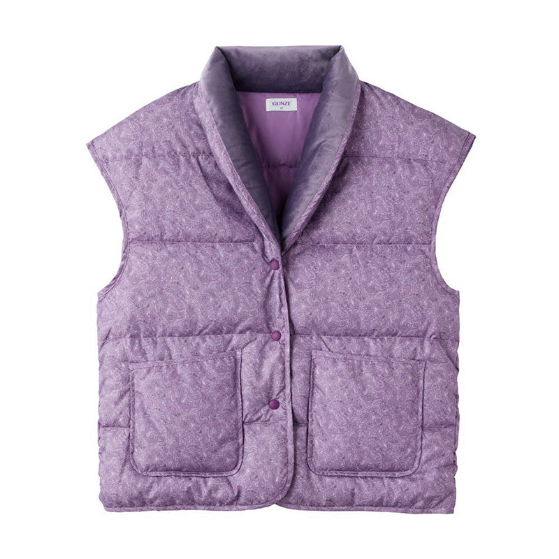 グンゼ 羽毛 羽織り パジャマ 冬 ダウン ベスト レディース S M L 羽織もの 羽織ベスト 薄手 軽量 秋 冬 ルームウェア 部屋着 上品 おしゃれ 普段使い 暖かい あったか 保温 防寒 防寒対策 冷え対策 プレゼント ギフト (送料無料)