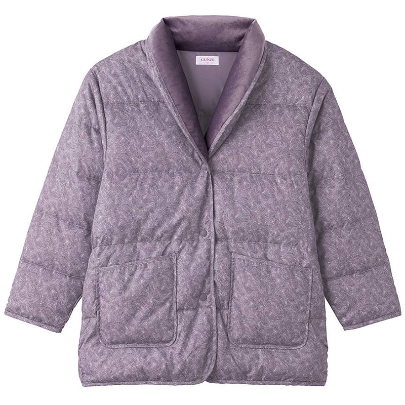 グンゼ レディース ジャケット アウター 羽織り ダウンジャケット S M L 防寒 あったか 軽量 ボア襟 ルームウェア 部屋着 室内着 在宅ワーク オフィス 冬 秋冬 シンプル 上着 防寒着 冷え対策 女性 大人 ギフト プレゼント 中わた 暖かい ベスト代わり (送料無料)
