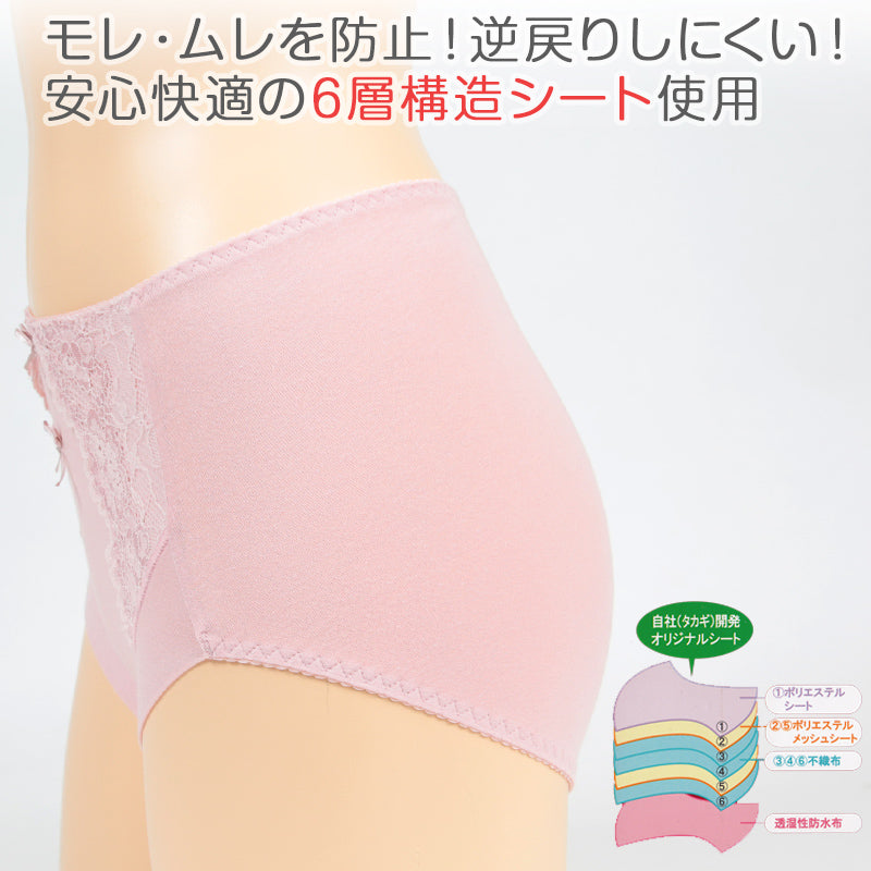 失禁ショーツ 婦人 ケアショーツ 5cc M~3L 軽失禁 尿漏れ 尿モレ 下着 女性 レディース ショーツ 防臭 抗菌 ちょい漏れ