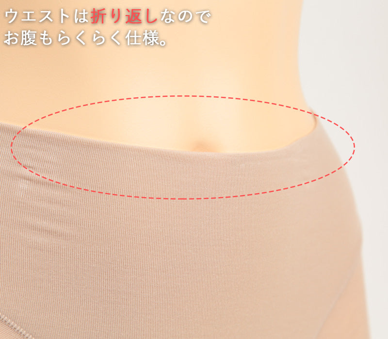 【2枚セット】こだわり ハイウエスト脚口らくらく 一分丈ショーツ M~LL (レディース パンツ 下着 リラックス) (在庫限り)