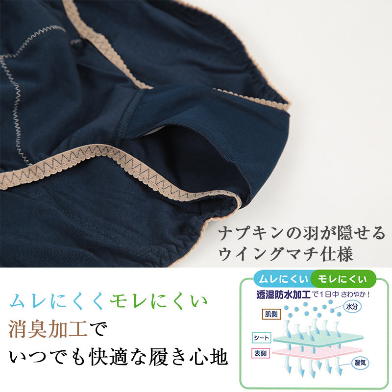 【4枚セット】サニタリーショーツ 夜用 羽根つき 綿 M~LL 生理用ショーツ 蒸れない 羽根付き 生理用パンツ セット サニタリー ショーツ レディース インナー (在庫限り)