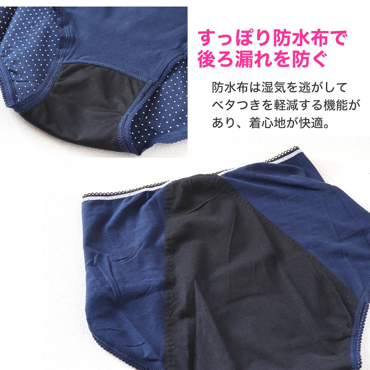 サニタリーショーツ 綿 夜用 深ばき 羽根つき 生理用ショーツ レディース 漏れない 蒸れない 後ろまで防水 M~LL 下着 生理用パンツ 生理ショーツ インナー 女性 婦人 パンツ ショーツ