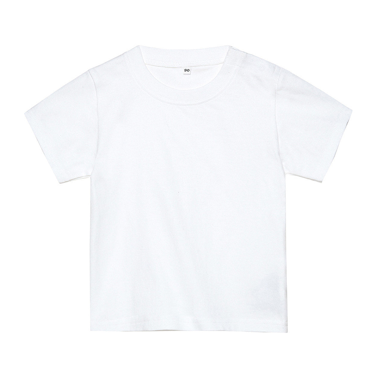 ベビー キッズ Tシャツ 無地 スナップボタン 80・90 (半袖 シャツ tシャツ キッズ 幼児 男女兼用 男の子 女の子 クルーネック 肩スナップ) (取寄せ)