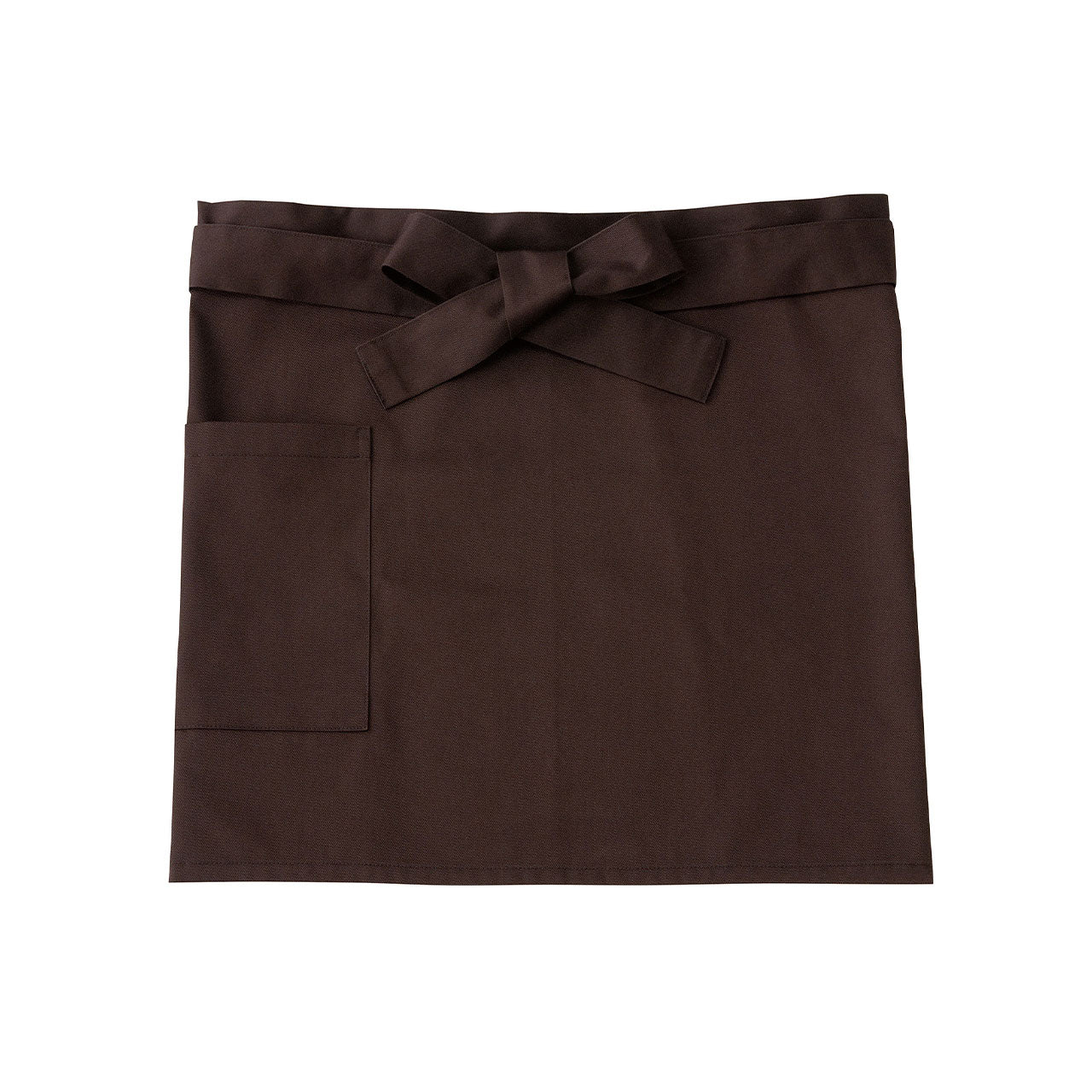 エプロン ショート丈 綿 ポリエステル ポケット付き おしゃれ フリーサイズ (前掛け 外作業 保育士 ガーデニング キッチン 料理 定番 人気) (在庫限り)