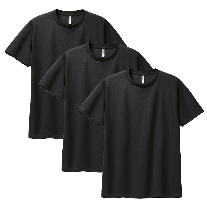 Tシャツ 男女兼用 3枚組 ユニセックス ドライ 半袖 M L LL クルーネック 薄手 吸汗速乾 紫外線カット 涼しい 快適 ストレッチ 伸縮性 白 黒 ネイビー トムス メンズ レディース スポーツ アウトドア