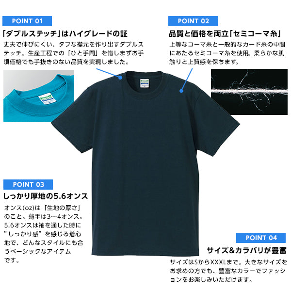 メンズ カラー 無地Tシャツ 大きいサイズ ユナイテッドアスレ XXL・XXXL (紳士 男性 男子 綿100% アウター 半袖) (取寄せ)