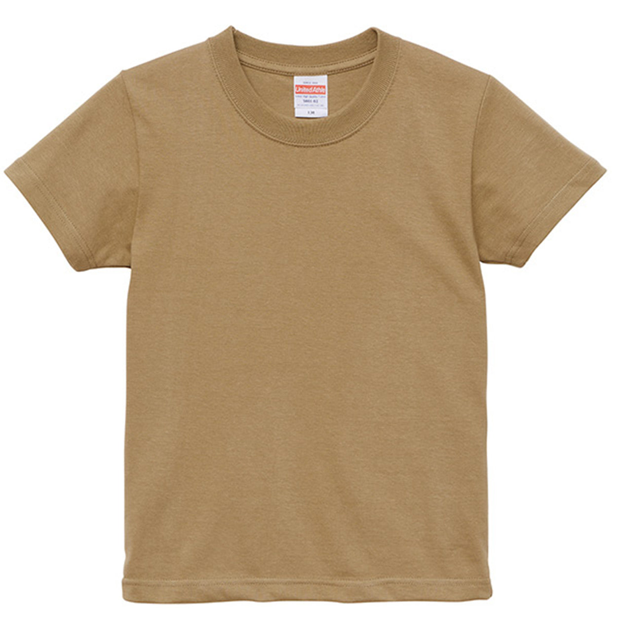 Tシャツ キッズ 無地 女の子 男の子 半袖 カラー ユナイテッドアスレ ブランド 90~160cm 子供服 トップス 子ども 男子 女子 ジュニア 緑 グレー 茶 黒 90 100 110 120 130 140 150 160 (送料無料) (取寄せ)