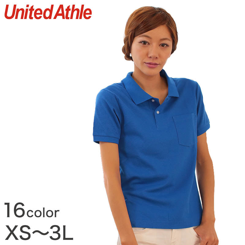 レディース 6.2オンス ハイブリッドポケット付きポロシャツ XS~3L (United Athle レディース アウター ポロシャツ カラー) (在庫限り)