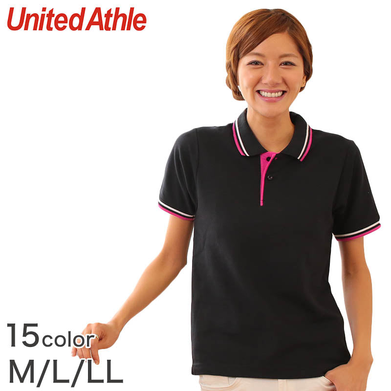 レディース 6.2オンス ハイブリッドラインポロシャツ XS~2L (United Athle レディース アウター シャツ カラー) (在庫限り)