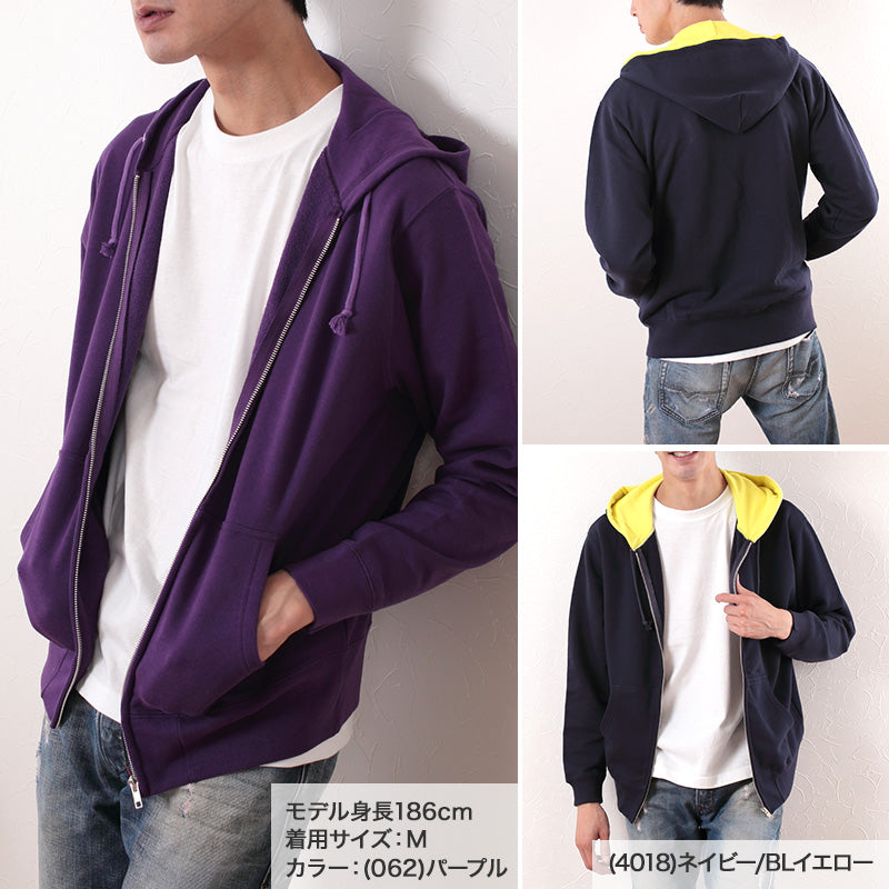 パーカー スウェット フルジップ ジップアップ パーカ S~XXL 10.0オンス アウター ユナイテッドアスレ ユニセックス 男女兼用 レディース メンズ 綿100 裏パイル (取寄せ)