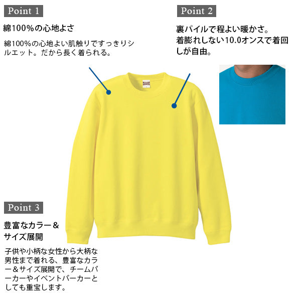 キッズ 10.0オンス クルーネックスウェット 110~150 (United Athle キッズ アウター) (取寄せ)