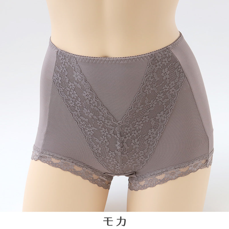 ショーツガードル 1分丈 お腹シェイプ プラスヒップアップ M~LL レディース パワーネット お腹押さえ ヒップアップ 深履き 下着 ひきしめ レース たまごヒップ (在庫限り)