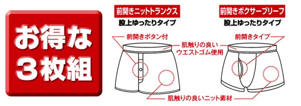 ボクサーパンツ メンズ 3枚セット 前開き 下着 ボクサーブリーフ M~LL 3枚組 綿 インナー 男性 紳士 肌着 無地 シンプル