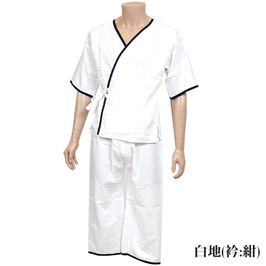 八重の下着本舗 紳士用 綿100%二重合わせガーゼ 打合せひも付き 和装アンサンブル (M・L)(YAE メンズ 男性用 礼装 浴衣 作務衣 着付け 和装下着 肌着 肌襦袢 はだじゅばん ラグラン袖 半袖 上下組 ステテコ 日本製)ON【和装呉服】 (取寄せ)