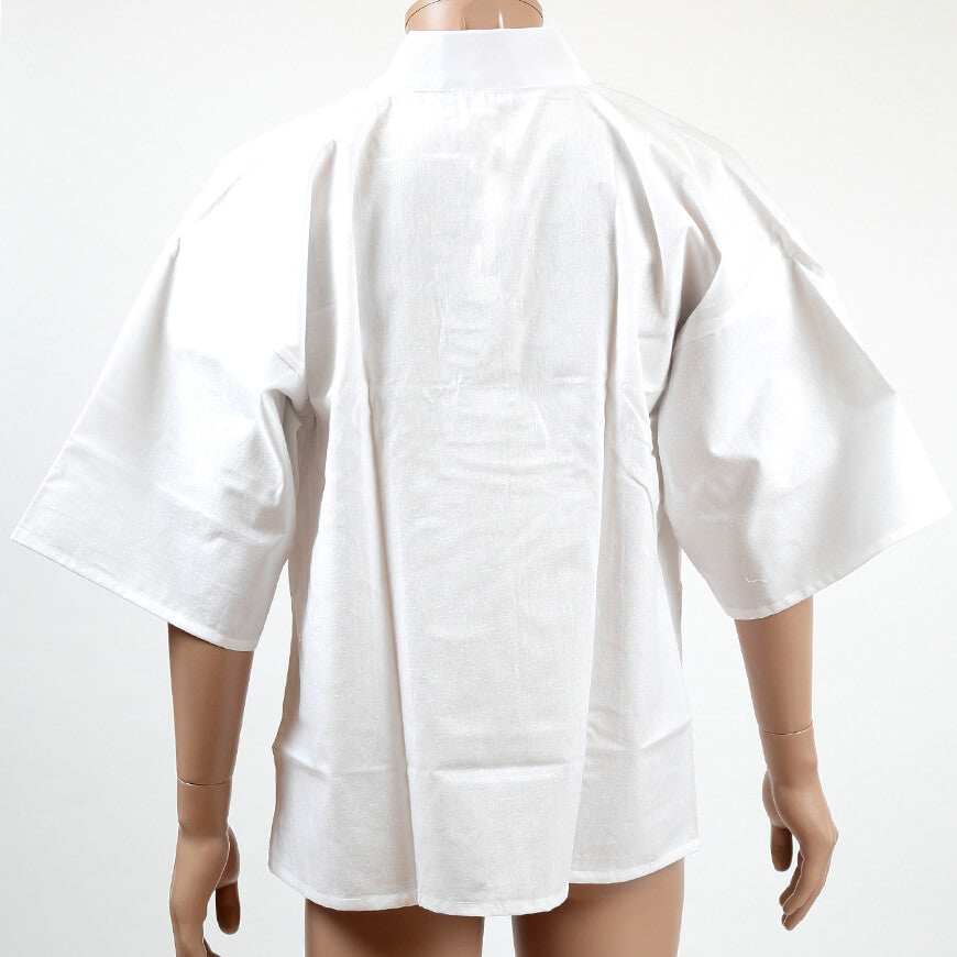 八重の下着本舗 紳士用 綿100%抗菌さらし天竺 Vネック筒袖 半襦袢 (M・L)(YAE メンズ 男性用 はんじゅばん 和装下着 浴衣 作務衣 礼装 着付け 日本製)ON【和装呉服】 (取寄せ)