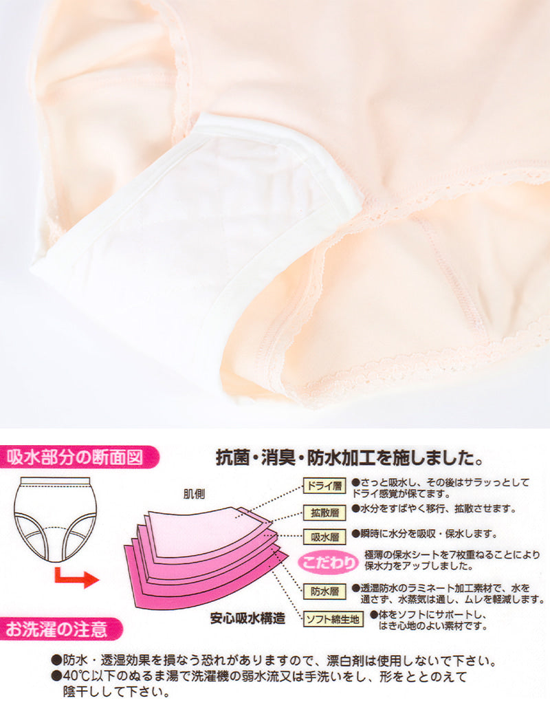 レディース 失禁フィットショーツ 40cc対応 M~LL (レディース パンツ 尿漏れ)