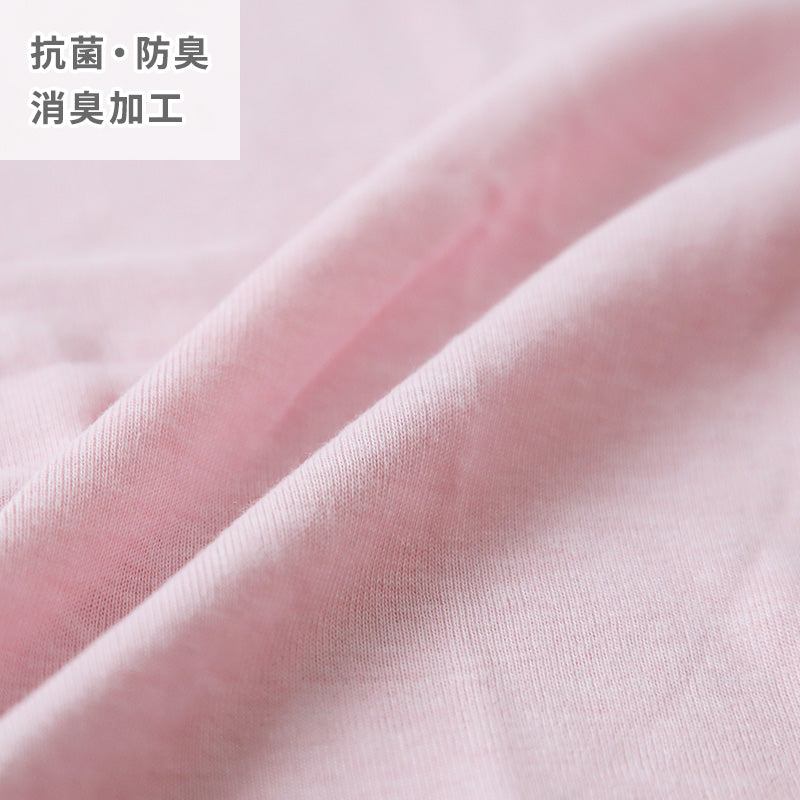 ワンタッチ 介護 肌着 前開き マジックテープ レディース M~LL 3分袖 ラグラン袖 前あき肌着 入院 寝巻き インナー 介護シャツ ピンク m l ll