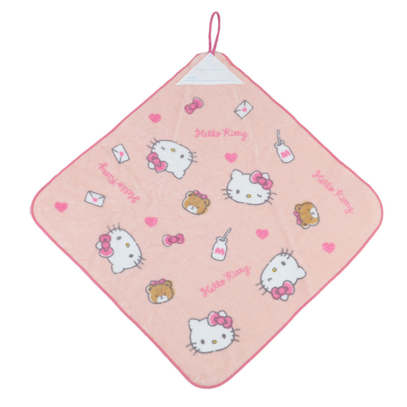 ループタオル タオル ハンドタオル タオルハンカチ 保育園 幼稚園 綿100% キッズ 約34×34cm ウォッシュタオル 子供用 ループ付タオル ディズニー サンリオ ポケモン 入園 名前