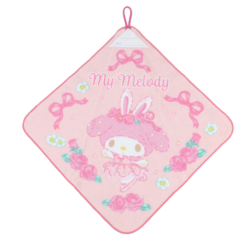 ループタオル タオル ハンドタオル タオルハンカチ 保育園 幼稚園 綿100% キッズ 約34×34cm ウォッシュタオル 子供用 ループ付タオル ディズニー サンリオ ポケモン 入園 名前