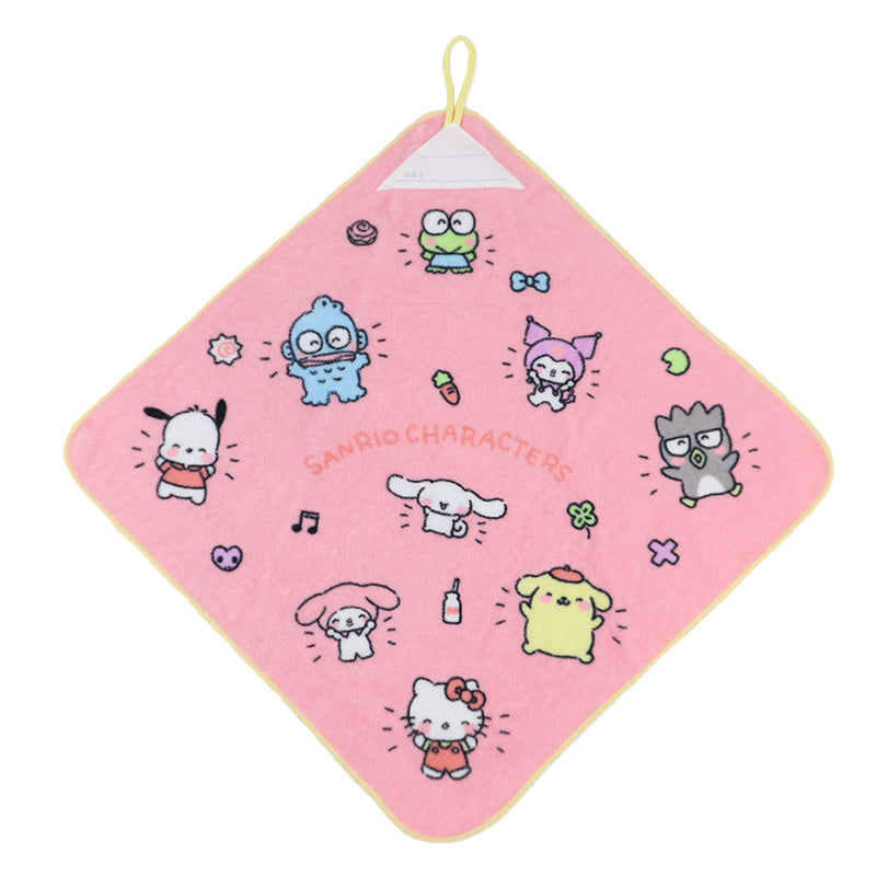 ループタオル タオル ハンドタオル タオルハンカチ 保育園 幼稚園 綿100% キッズ 約34×34cm ウォッシュタオル 子供用 ループ付タオル ディズニー サンリオ ポケモン 入園 名前