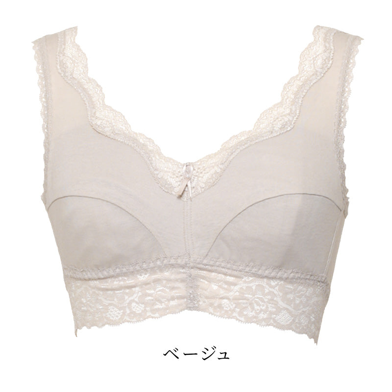 綿100 らくブラ レディース M~LL (ラクブラ 楽ブラ らくぶら ノンワイヤー ホックなし ブラジャー カップブラ カップ付き 締め付けない らくらく 大きいサイズ LL) (在庫限り)