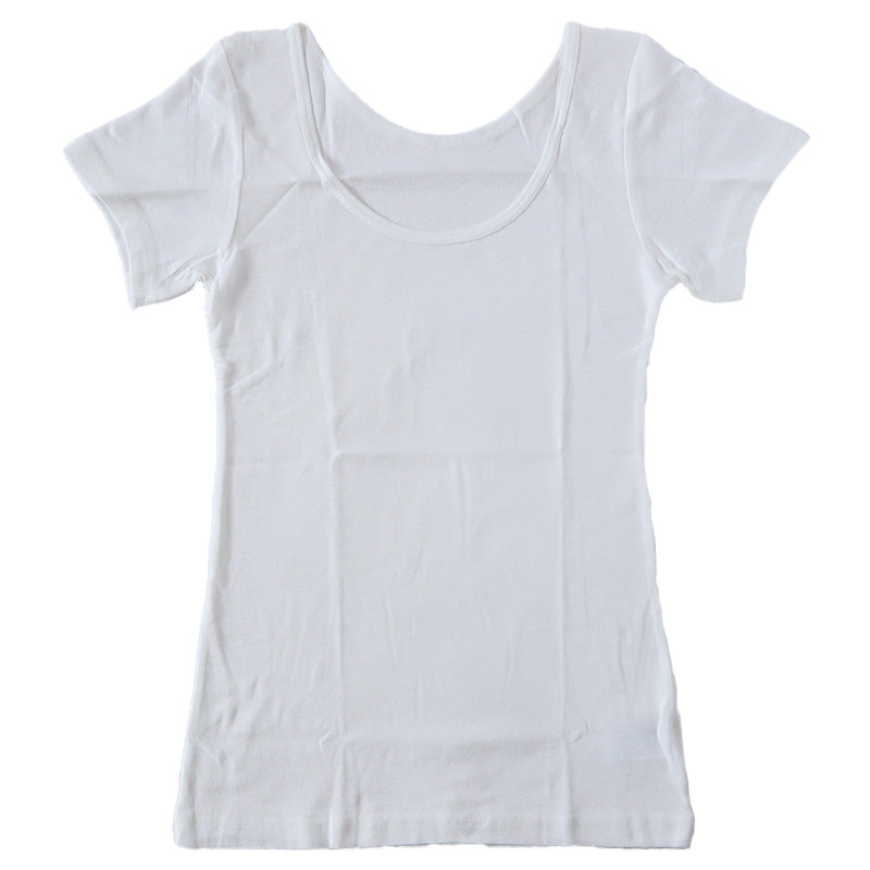 綿100% インナー 半袖 レディース フレンチ袖 tシャツ 消臭 防臭 S~LL 臭い 肌着 下着 アンダーシャツ 白 肌 ベージュ 黒 大きいサイズ s m l ll コットン (在庫限り)