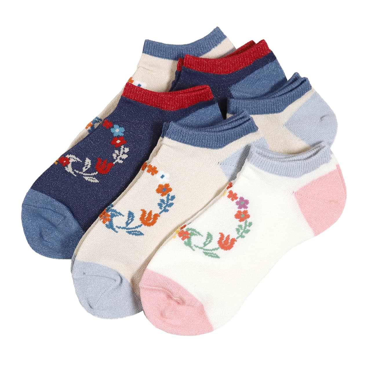 レディース スニーカーソックス 靴下 くるぶしソックス 6足セット 23cm 24cm 25cm (婦人 女性 綿混 くつ下 くつした ソックス) (在庫限り)