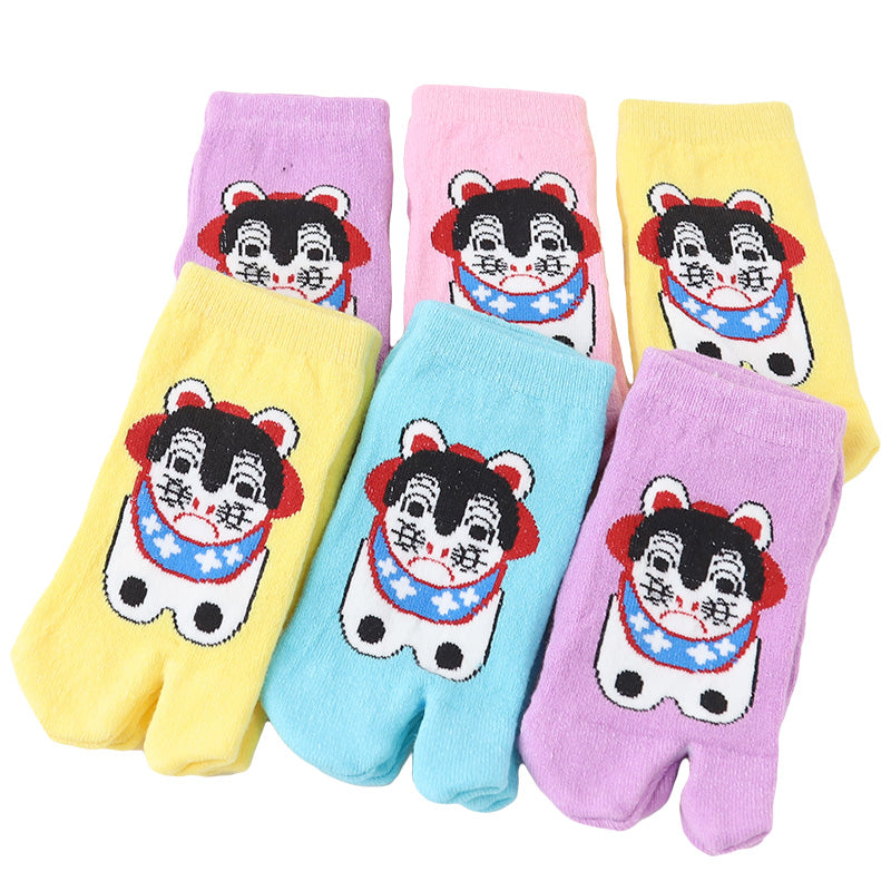 アウトレット キッズ 足袋ソックス 6足組 子供靴下 くつ下 10-24cm キッズ スニーカー丈 綿混 足袋 タビ 足袋靴下 足袋型靴下 くつ下 くつした 日本製 (在庫限り)