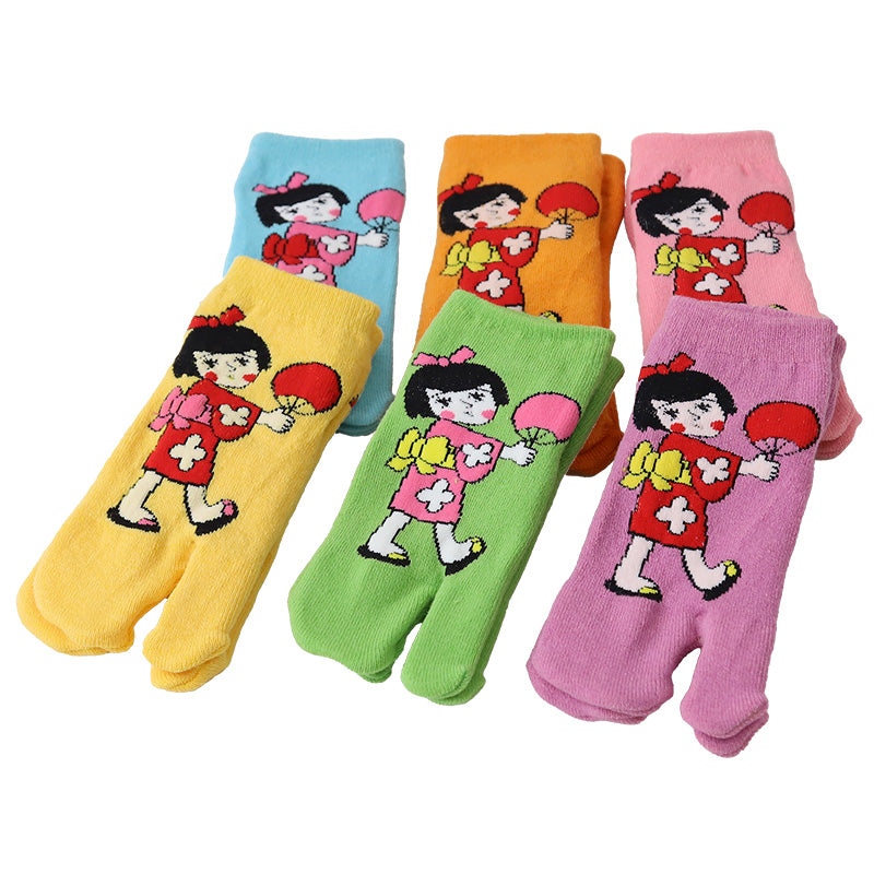 アウトレット キッズ 足袋ソックス 6足組 子供靴下 くつ下 10-24cm キッズ スニーカー丈 綿混 足袋 タビ 足袋靴下 足袋型靴下 くつ下 くつした 日本製 (在庫限り)
