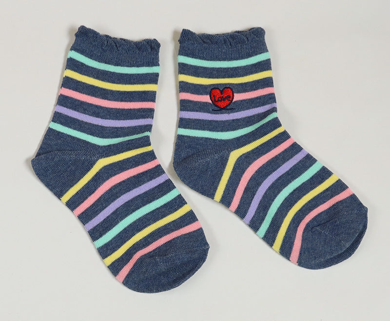【 お得 】 キッズ ソックス 靴下 女子 女の子 ショートソックス 6足組 16-18cm~22-24cm (ガールズ ショート丈 綿混 くつ下 くつした くま クマ ハート) (在庫限り)