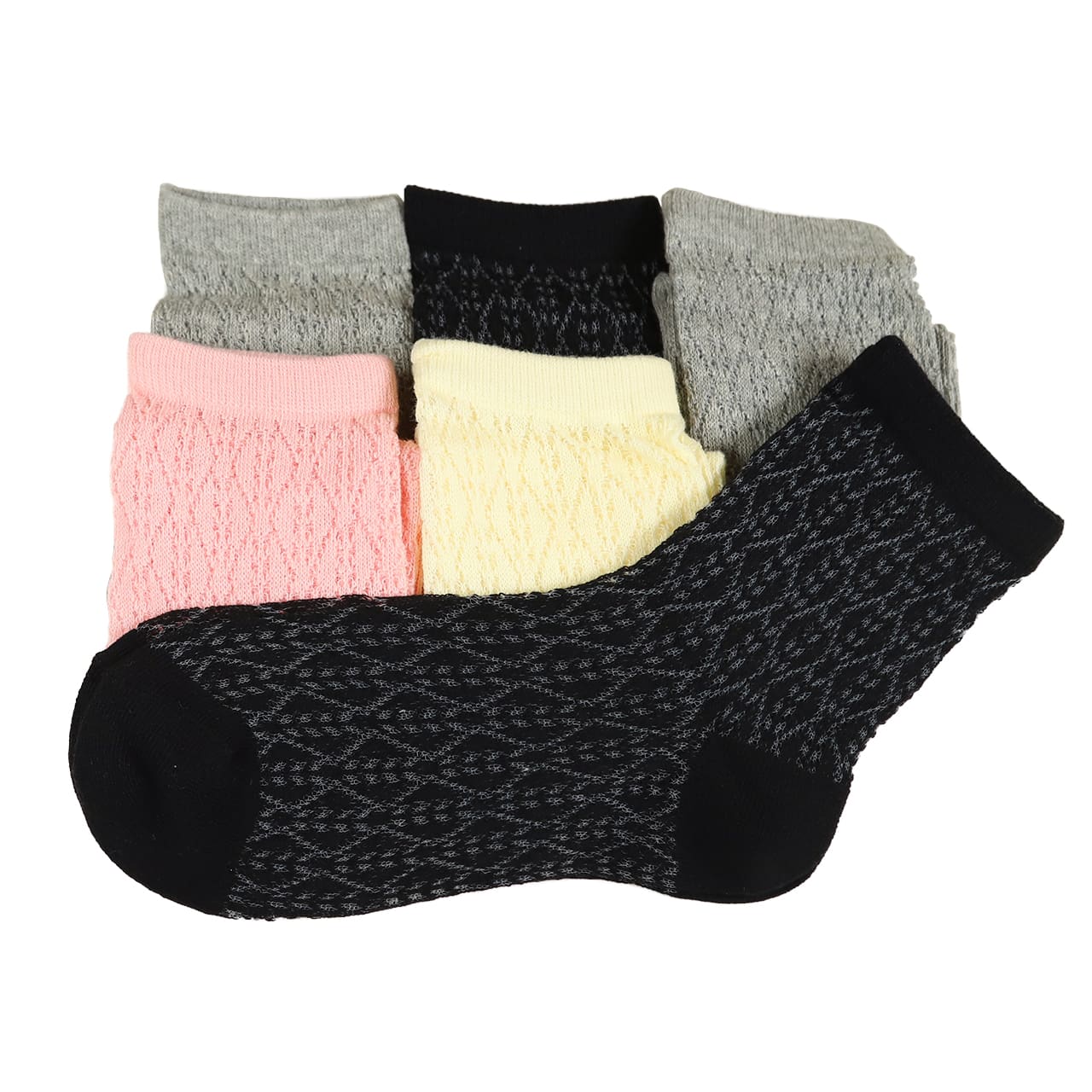 【 お得 】 キッズ ソックス 靴下 女子 女の子 ショートソックス 6足組 16-18cm~22-24cm (ガールズ ショート丈 綿混 くつ下 くつした くま クマ ハート) (在庫限り)