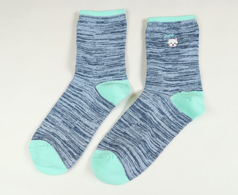 【 お得 】 キッズ ソックス 靴下 女子 女の子 ショートソックス 6足組 16-18cm~22-24cm (ガールズ ショート丈 綿混 くつ下 くつした ねこ ネコ) (在庫限り)