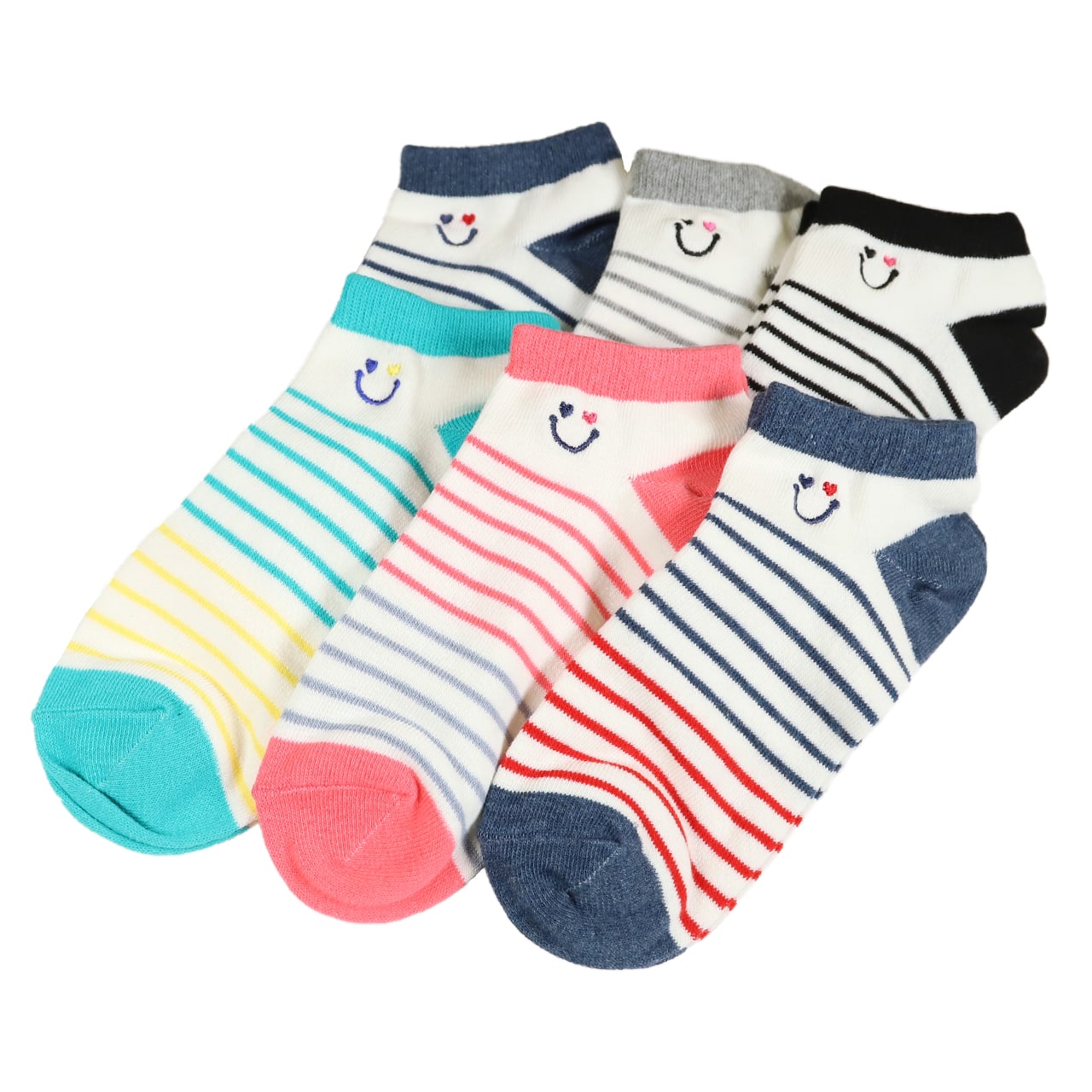 【 お得 】 キッズ ソックス 靴下 女子 女の子 スニーカーソックス 6足組 16-18cm~22-24cm (スニーカー丈 綿混 ソックス くつ下 くつした リボン ドット 音符) (在庫限り)