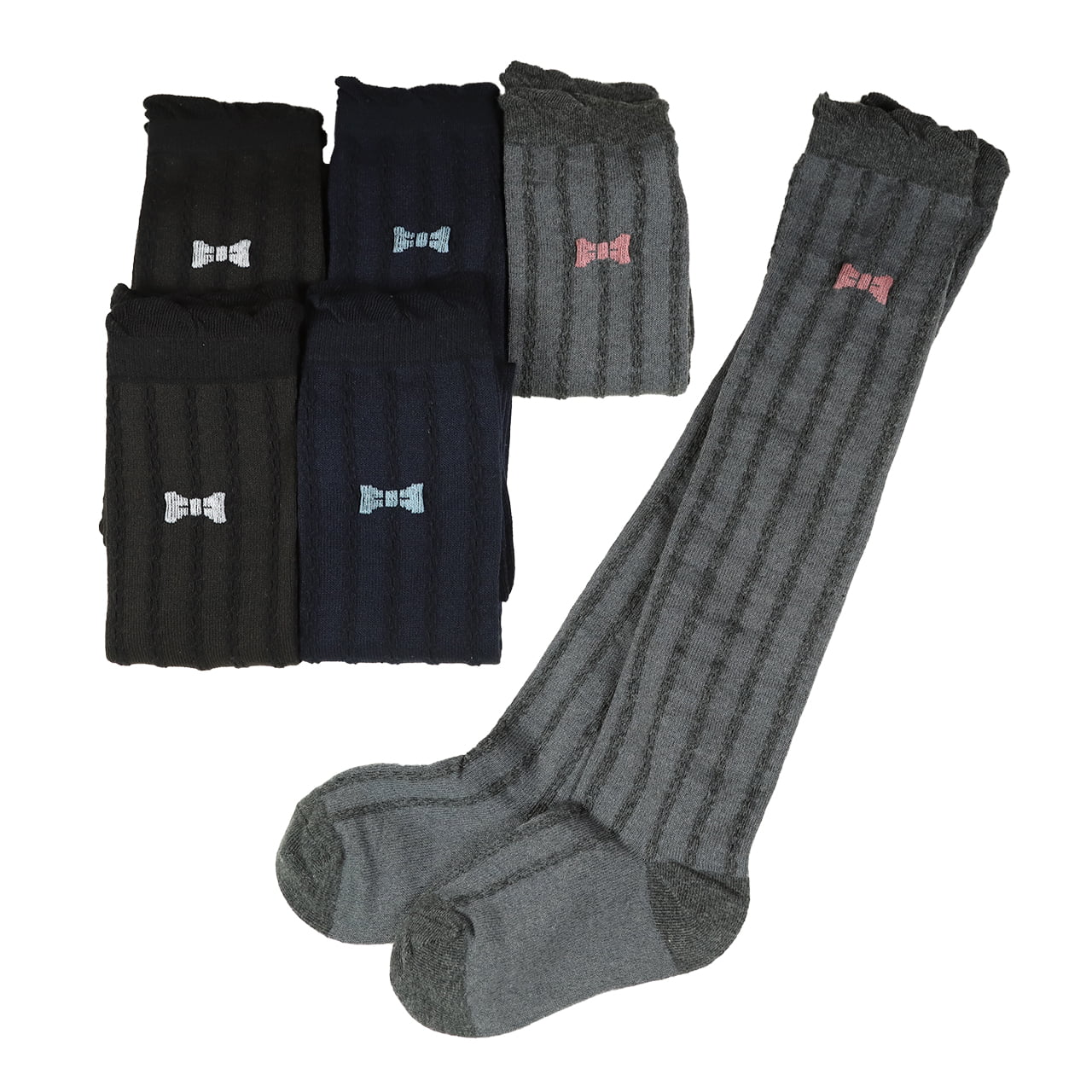 ニーハイソックス キッズ 女の子 ニーハイ ソックス 6足組 16-18cm~22-24cm (オーバーニーソックス オーバーニー 靴下 ひざ上丈 ジュニアソックス ロング丈 長靴下 綿混 くつ下 くつした) (在庫限り)