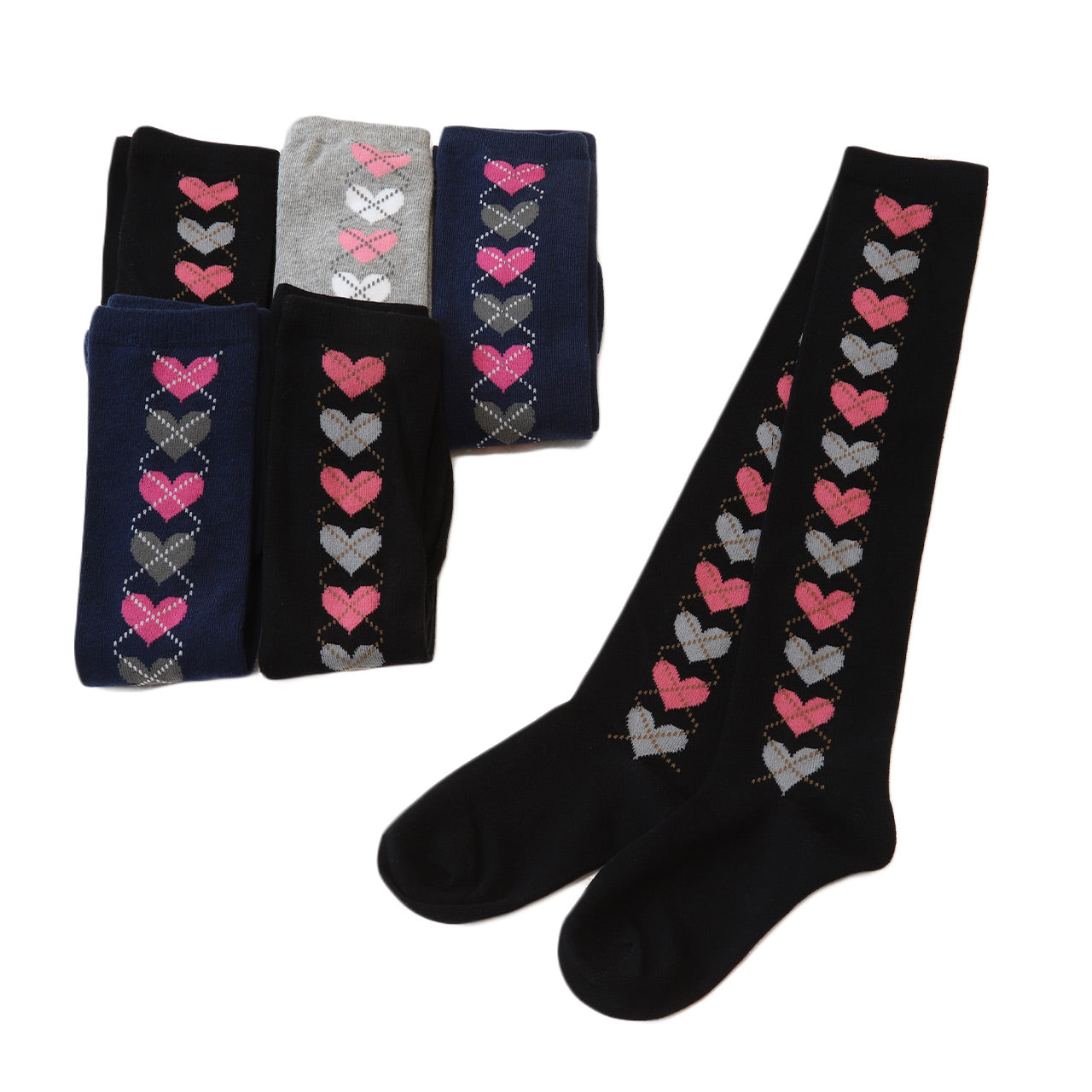 ニーハイソックス キッズ 女の子 ニーハイ ソックス 6足組 16-18cm~22-24cm (オーバーニーソックス オーバーニー 靴下 ひざ上丈 ジュニアソックス ロング丈 長靴下 綿混 くつ下 くつした) (在庫限り)