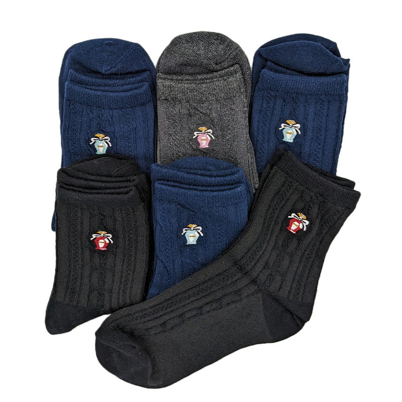 【 お得 】 キッズ 靴下 ソックス 子供靴下 ショートソックス 6足組 16-18cm~22-24cm (ガールズ ショート丈 綿混 くつ下 くつした ねこ ネコ くま) (在庫限り)