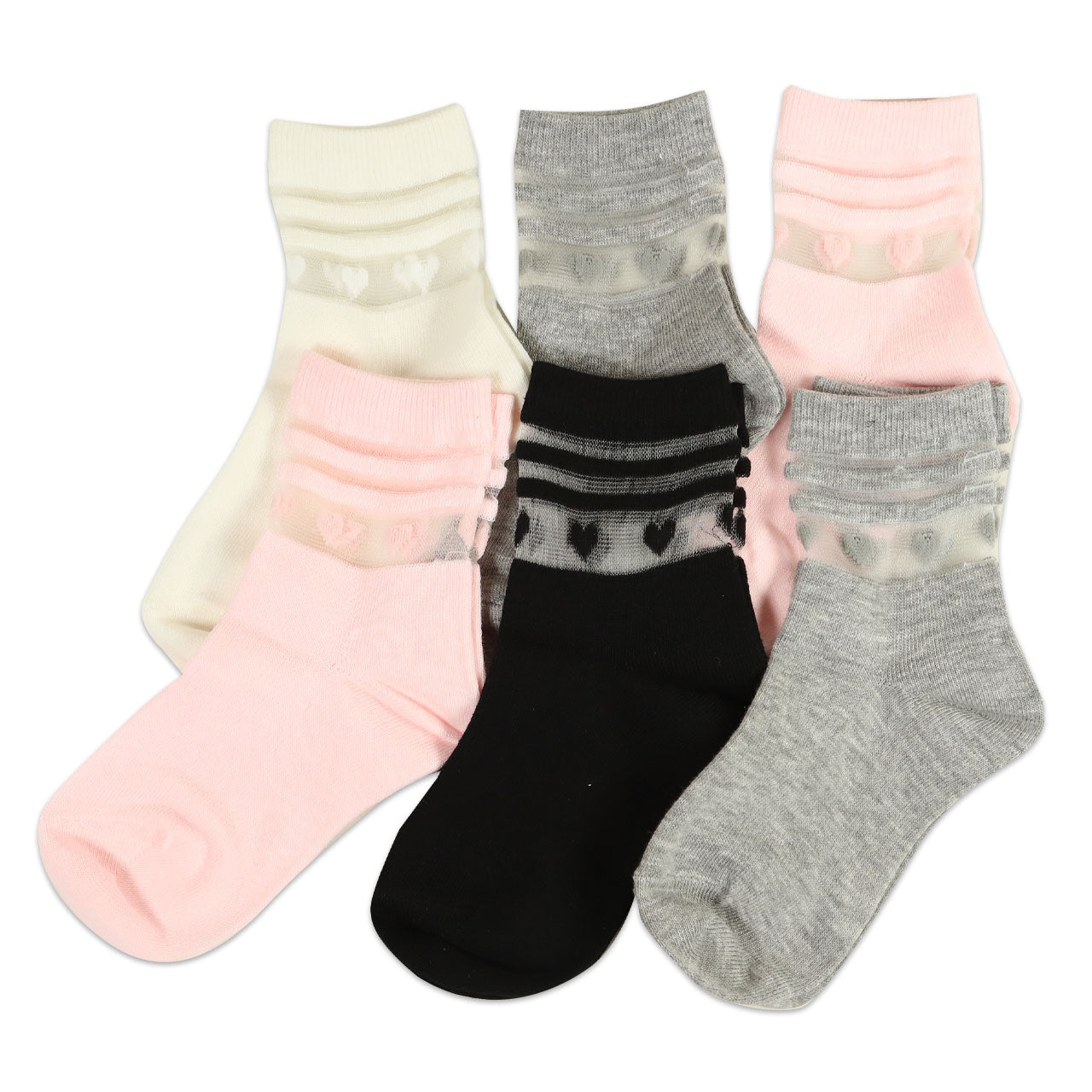 【 お得 】キッズ ショートソックス 6足組 16-18~22-24cm (ガールズ ショート丈 綿混 靴下 くつ下 くつした ) (在庫限り)