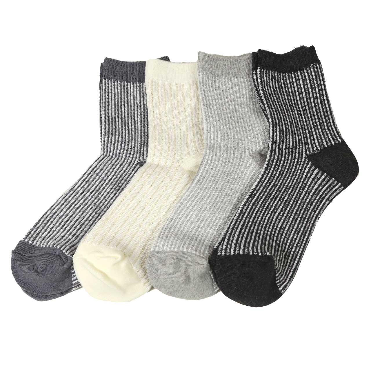 ショートソックス レディース 表糸綿100% ラメ 4足セット 22cm 22.5cm 23cm 23.5cm 24cm (コットン 女性 ソックス くつ下 くつした 靴下 ギフト プレゼント) (在庫限り)