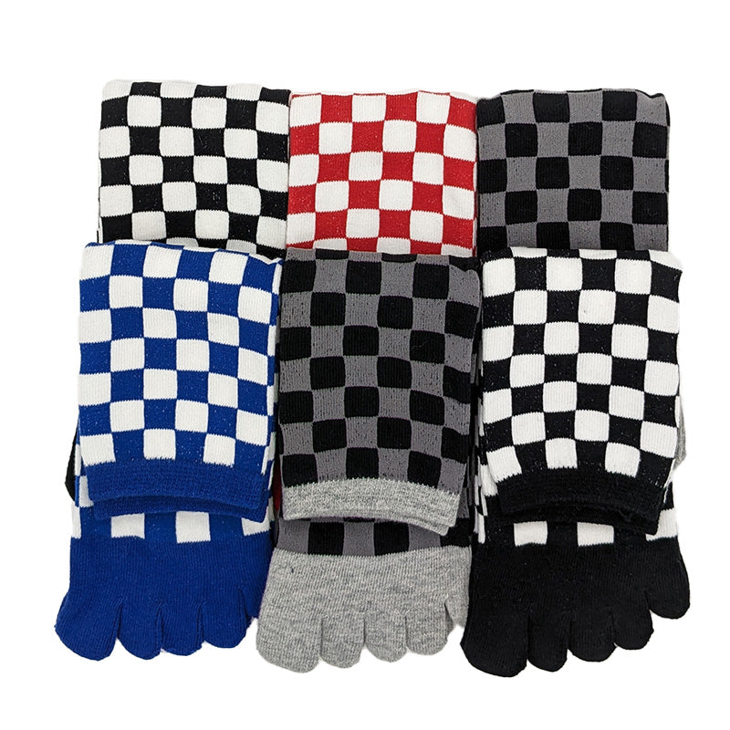 5本指ソックス メンズ ショート 6足組 27-29cm 柄物 セット ショートソックス 綿混 靴下 くつ下 くつした 大寸 大きいサイズ カジュアル 27cm 28cm 29cm (在庫限り)