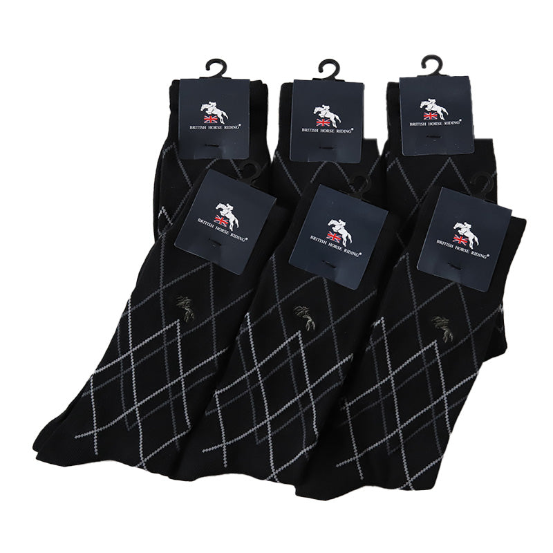 ビジネスソックス 秋冬 6足セット 刺繍 メンズ 靴下 25-27cm 6足組 くつ下 くつした 男性 メンズソックス ハイソックス クルーソックス アーガイル おしゃれ 高級感 スーツ プレゼント ギフト ずり落ちない 普段使い 25cm 26cm 27cm (在庫限り)