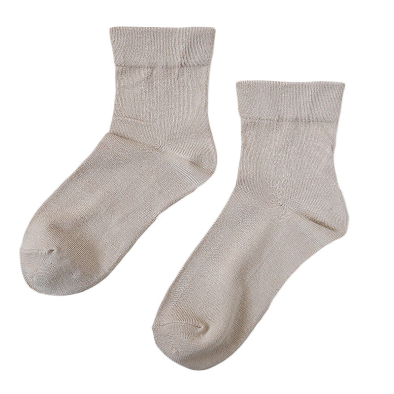 【 お得 】 ショートソックス レディース レーヨンシルク 日本製 23-25cm (ソックス くつ下 くつした 靴下 無地 ショート クルー なめらか 23 24 25) (在庫限り)