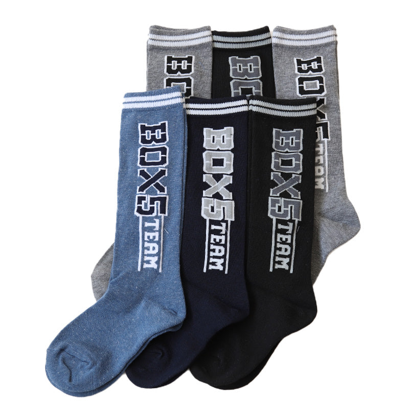 【 お得 】 キッズソックス キッズ ハイソックス ジュニア 靴下 子供用 6足組 16-18cm~22-24cm (男の子 ジュニアソックス ロング丈 長靴下 綿混 くつ下 くつした) (在庫限り)