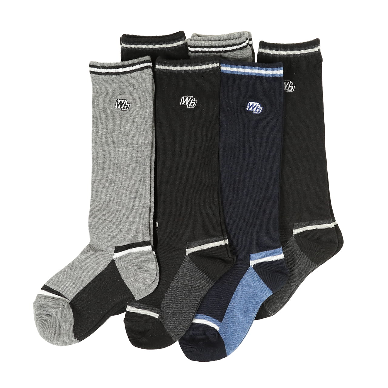 【 お得 】 キッズソックス キッズ ハイソックス ジュニア 靴下 子供用 6足組 16-18cm~22-24cm (男の子 ジュニアソックス ロング丈 長靴下 綿混 くつ下 くつした) (在庫限り)