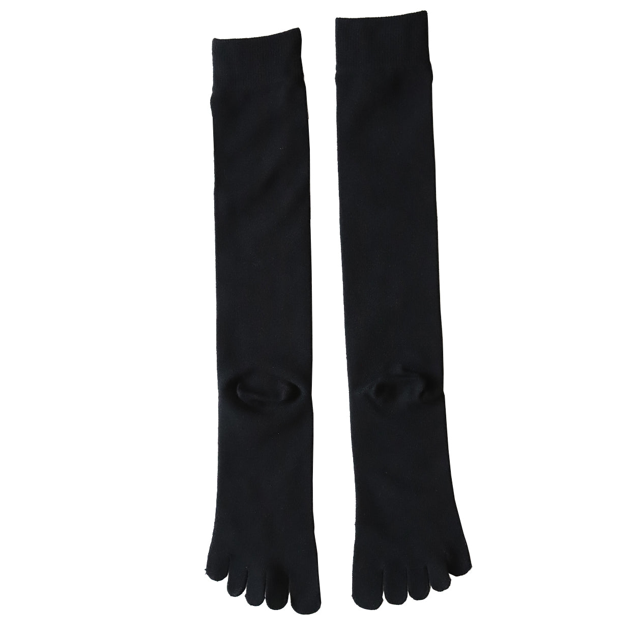 【 お得 】 メンズ 紳士 5本指ハイソックス 25-27cm (男性 ビジネス 靴下 クルー丈 綿混 5本指 くつ下 くつした 無地 快適) (在庫限り)