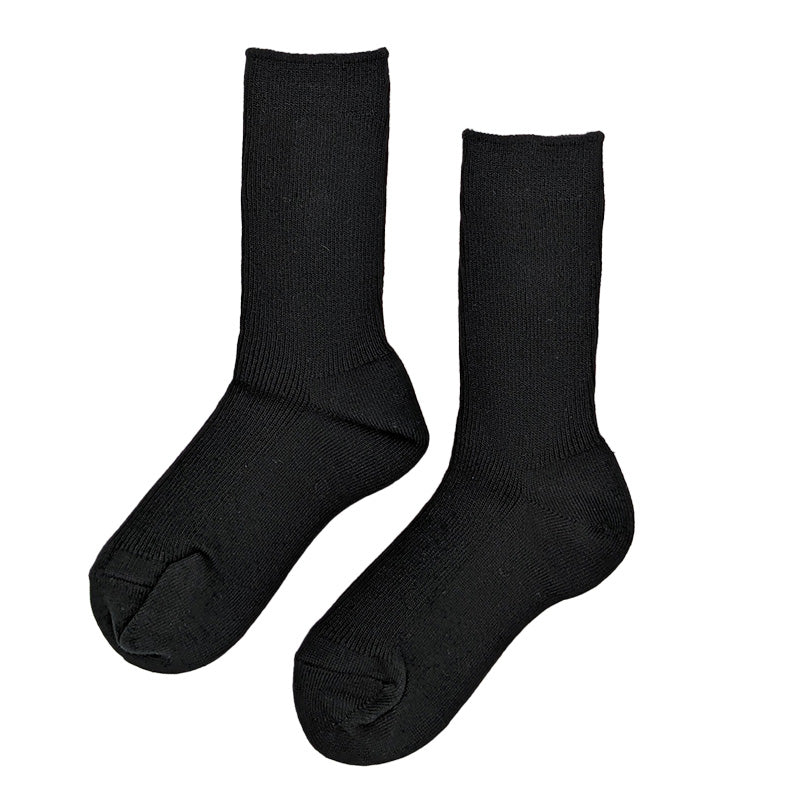 Basic TRAD クルーソックス 16-18cm/19-21cm/22-24cm (靴下 ビジネス 紳士 淑女 男性 女性 無地 リブ) (在庫限り)