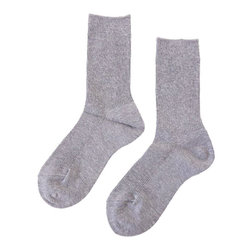 Basic TRAD クルーソックス 16-18cm/19-21cm/22-24cm (靴下 ビジネス 紳士 淑女 男性 女性 無地 リブ) (在庫限り)