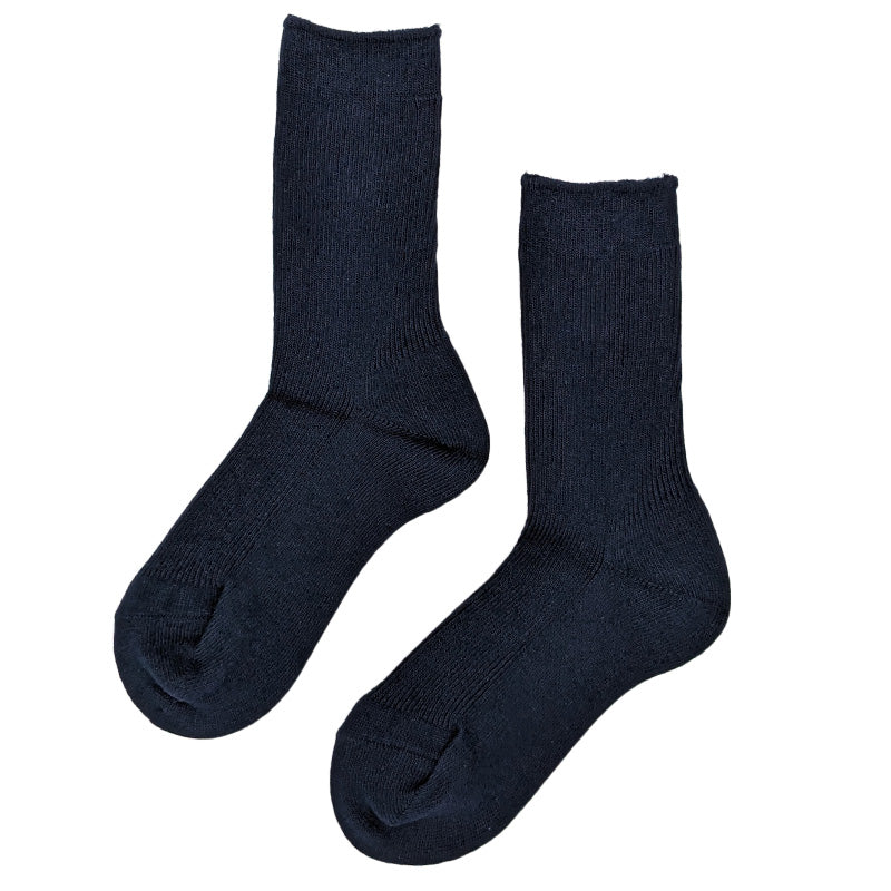 Basic TRAD クルーソックス 16-18cm/19-21cm/22-24cm (靴下 ビジネス 紳士 淑女 男性 女性 無地 リブ) (在庫限り)