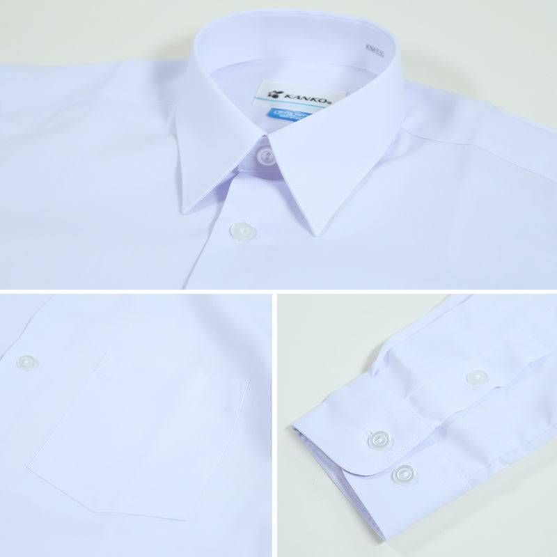学生服 形態安定 男子 長袖カッターシャツ 165cmA~180cmB 長袖シャツ 形態安定シャツ スクールシャツ 男子 男の子 学生 (取寄せ)