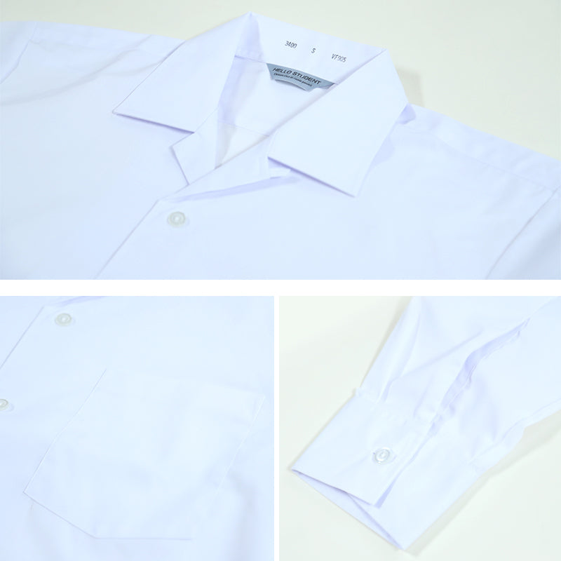 男子 中学生 長袖 開襟シャツ 学生服 S~3L カッターシャツ 学生服 中学生 制服 長袖シャツ 衣替え (取寄せ)