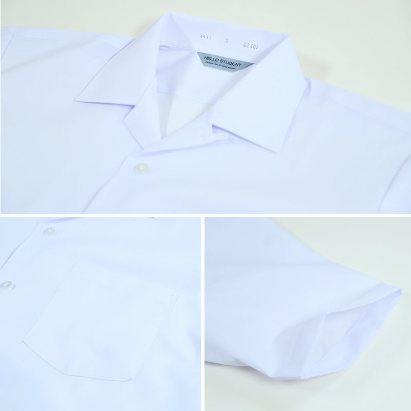 男子 中学生 半袖 開襟シャツ 学生服 S~3L カッターシャツ 学生服 中学生 制服 半袖シャツ 衣替え (取寄せ)
